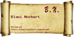 Blasi Norbert névjegykártya